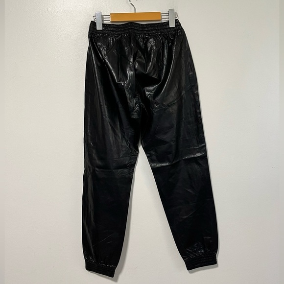 ZARA Faux Leather Jogger Pants Black Size S High Rise Tapered Fit - Picture 7 of 11